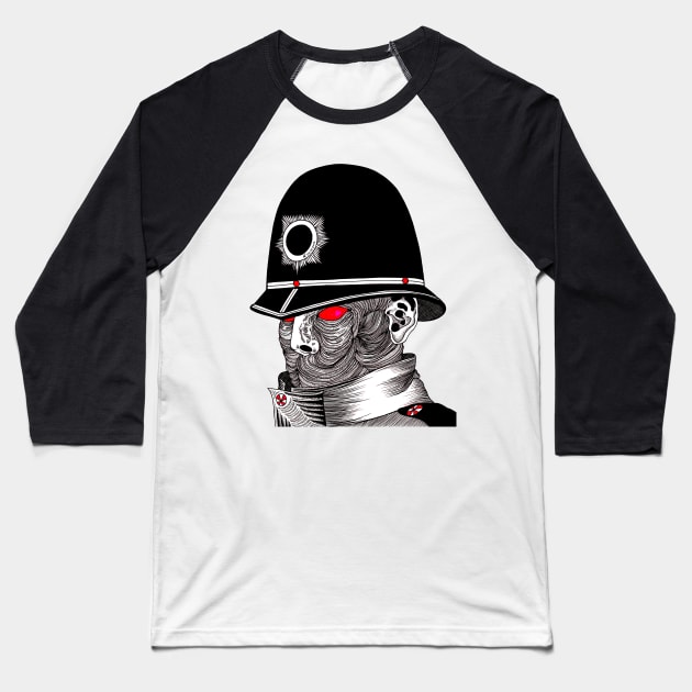 Creepy Police Baseball T-Shirt by FUN ART